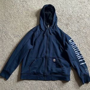 Carhartt Navy Blue Raw Defender zip up hoodie XL